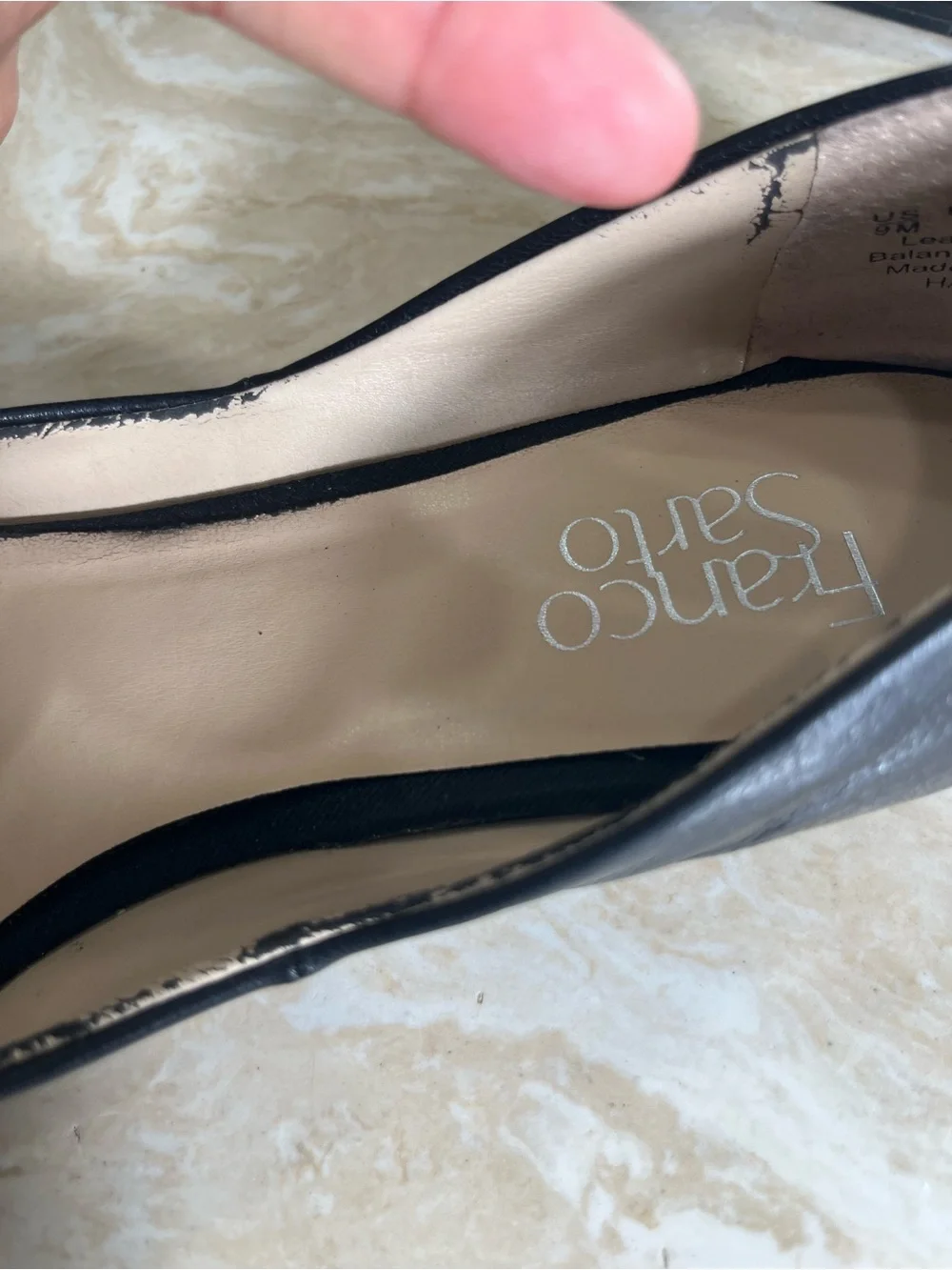 Franco Sarto Hazeline Pointed Toe Leather Flats Women’s size 9M